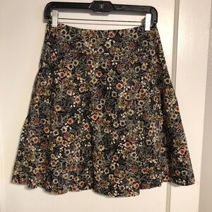 Anthropologie Floral Skirt by Edme & Esyllte Velvet/Corduroy Size 2